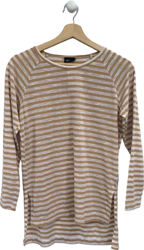 Joules Beige Stripe Long Sleeve Top UK XS